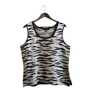 Ming Wang Tiger Print Knit Sleeveless Tank Top Sz XL